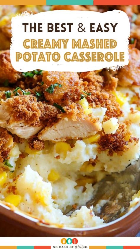 Mashed Potato Corn Chicken Casserole, Mashed Potato Casserole With Chicken, Recipes Using Bob Evans Mashed Potatoes, Chicken Mashed Potato Casserole, Mashed Potatoes Dinner Meals, Mashed Potato Casserole Recipes, Best Spaghetti Recipe, Loaded Mashed Potato Casserole, Chicken Mashed Potatoes