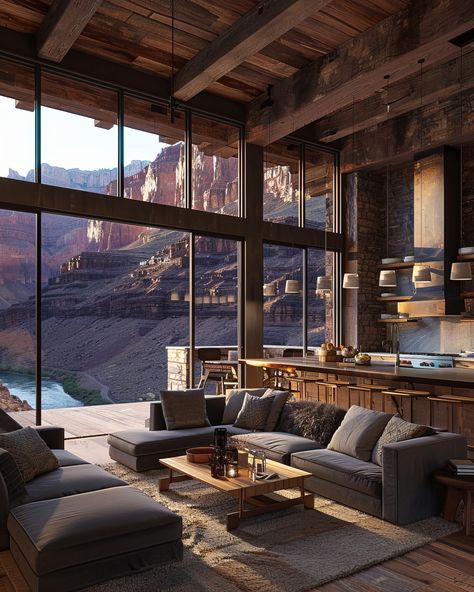 21+ Modern Cabins Cabin With Big Windows, Mountain Cabin Bedroom, Mountain Cabin Interiors, Design With Nature, Modern Cabins, Panoramic Windows, Glass Cabin, A Frame Cabins, Cabin In The Mountains