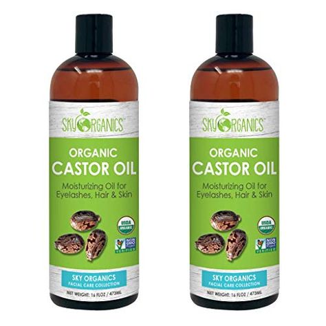 Sky Organics USDA Organic Castor Oil Cold-Pressed 100% Pure, Hexane-Free Castor Oil - Moisturizing & Healing, For Dry Skin, Hair Growth - For Skin, Hair Care, Eyelashes - Castor Oil, 1 lb (Pack of 2) Natural Soap Colorants, Moisturizing Hair Oil, Caster Oil, Castor Oil Eyelashes, Castor Oil Packs, Soap Colorants, Organic Facial, Organic Castor Oil, Oil Moisturizer