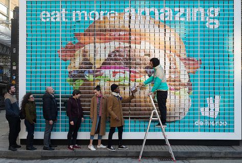 15 of the most creative billboards ever designed - DISCUSS | BLOG | CU Creative Billboard, Mr Kipling, Digital Board, Facial Recognition Technology, Billboard Advertising, Lara Croft Tomb, Blind Eyes, Hidden Door, Mass Media