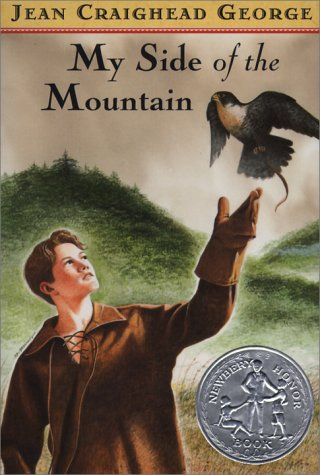 My Side of the Mountain by Jean Craighead George This is a great choice for middle-elementary school grades because it is outdoorsy without being too gritty. A young boy decides to leave his cramped apartment life in the city with his family and move to his family's abandoned farm to live off the land like Thoreau. The boy faces many challenges but ultimately learns to find balance between his need for people and his desire for solitude and self-sufficiency. My Side Of The Mountain, Classic Childrens Books, Trade Books, Books Young Adult, Chapter Books, Vintage Children's Books, My Side, Used Books, Read Aloud