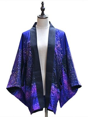 Pre-order Sakura and Firework Printed Haori by Doris Night Purple Haori, Wedding Dresses Cute, Out Of Service, Japanese Clothes, Dresses Cute, Japanese Outfits, Online Accessories, Clothing And Accessories, Fireworks