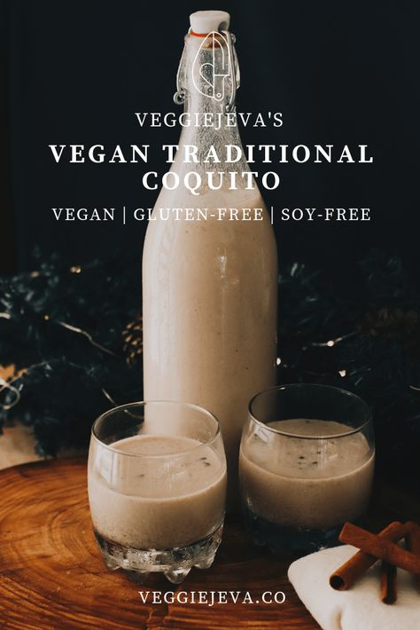 Vegan Traditional Coquito PIN Vegan Coquito Recipe, Vegan Coquito, Vegan Cocktails, Coquito Recipe, Vegan Alcohol, Vegan Drinks, Vegan Holidays, Vegan Thanksgiving, Vegan Christmas