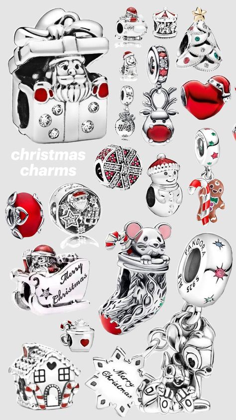 pandora xmas charms Pandora Christmas Charms, Pandora Winter, Charms Disney, Pandora Christmas, Pandora Bracelet Charms Ideas, Pandora Charms Disney, Bracelet Charms, Pandora Bracelet Charms, Pandora Charm