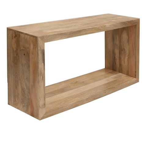 Keli 52 Inch Mango Wood Sideboard Console Table, Open Cube, 1 Shelf, Natural Brown - On Sale - Bed Bath & Beyond - 32649469 Wood Console Table Entryway, Mango Wood Sideboard, Console Table Entryway, Open Cube, Metal Console Table, Narrow Console Table, Versatile Furniture, Home Decor Sets, Sideboard Console Table