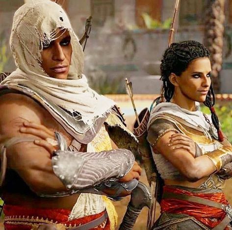 Bayek And Aya, Aya Assassin's Creed, Assassin's Creed Origins Wallpaper, Assassin Creed Origins, Bayek Of Siwa, Soul Tied, Ac Origins, History Egypt, Assassin's Creed Origins