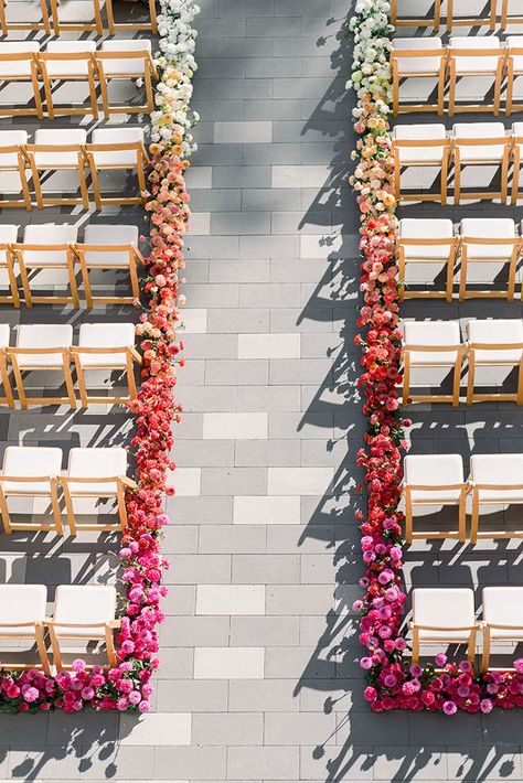 ombre wedding ceremony aisle Summer Wedding Trends, Wedding Ceremony Aisle, Ceremony Aisle, Top Wedding Trends, Wedding Planning Business, Ombre Wedding, Wedding Event Design, Neutral Wedding, Welcome To Our Wedding