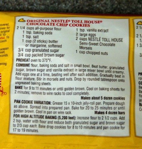 Nestle tollhouse chocolate chip cookie recipe Nestle Chocolate Chip Cookie Recipe, Toll House Recipes, Nestle Tollhouse Chocolate Chip Cookies, Nestle Chocolate Chip Cookies, Tollhouse Cookie Recipe, Baking Chocolate Chip Cookies, Nestle Toll House Cookies, Tollhouse Chocolate Chip Cookies, Tollhouse Cookies