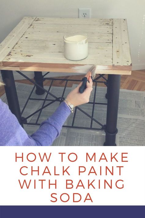 Paint With Baking Soda, Baking Soda Paint, Diy Chalk Paint Recipe, Make Chalk Paint, Chalk Paint Furniture Diy, Chalk Paint Recipe, Homemade Chalk Paint, Chalk Ideas, Homemade Chalk