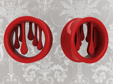 1 1/16 inch Bleeding Tunnels GREAT for Halloween!!! Or just creeping people out. ;D  http://www.shapeways.com/model/2018093/1-1-16-inch-bleeding-tunnels.html?modelId=2018093&materialId=76   #tunnels, #plugs, #gauges, #fleshplugs, #bodyjewelry, #bodymodification, #elegantplugs, #1inchplugs Cool Gauges, Gages Size 4, Gauge Tunnels, 2g Ear Plugs, Plug Earrings Gauges, Cool Plugs And Tunnels, Pretty Plugs, Spiral Plugs Ear Gauges, Tapers And Plugs