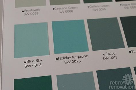 Our secret to get paper swatches for all Sherwin Williams Suburban Modern paint colors - Sherman Williams Paint, Turquoise Paint Colors, Historic Paint Colours, Turquoise Color Scheme, Paint Color Swatches, Iridescent Summer, Sherman Williams, Coastal Paint Colors, Modern Paint Colors