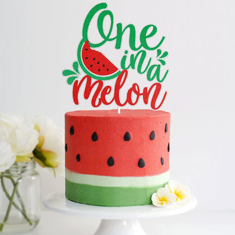 One in a Melon 1st Birthday Cake Topper 1 Year Old Watermelon Themed Party Cake Decor Summer Fruit Themed Party Supplies for Boys Girls Birthday Party #ad #oneinamelon #watermelon #firstbirthday #birthdayparty One In A Melon Cake Topper, Watermelon Birthday Theme, One In A Melon First Birthday Cake, Watermelon Themed Birthday Party, Watermelon Birthday Cake, Watermelon Cake Topper, One In A Melon Cake, Watermelon Cake Birthday, Melon Cake