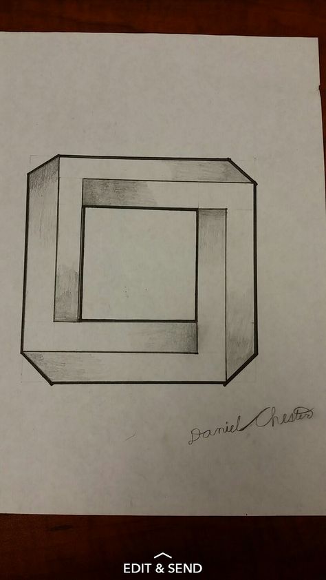 The impossible square Impossible Square, Impossible Shapes, Holding Pen, Nice Drawings, Square Shades, The Impossible, Optical Illusion, Art Tips, Optical Illusions