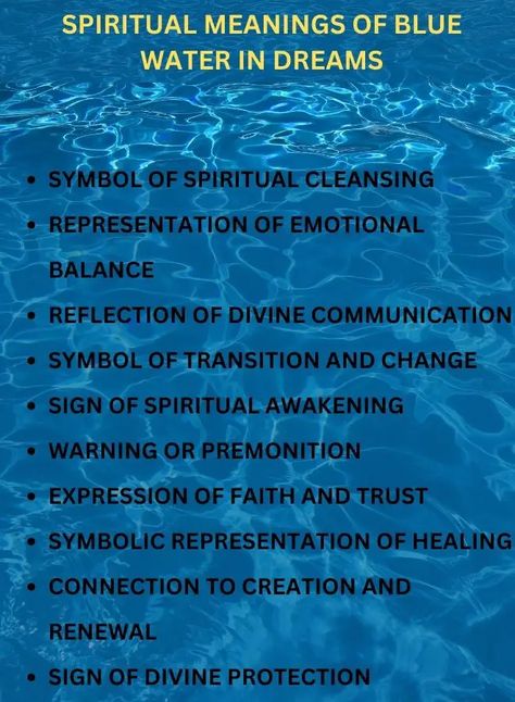 Biblical Meaning of Blue Water in Dream Meaning Of Blue, Spiritual Cleansing, Symbolic Representation, Dream Meanings, Cyan Blue, Dream Symbols, Dream Interpretation, Blue Dream, Spiritual Meaning