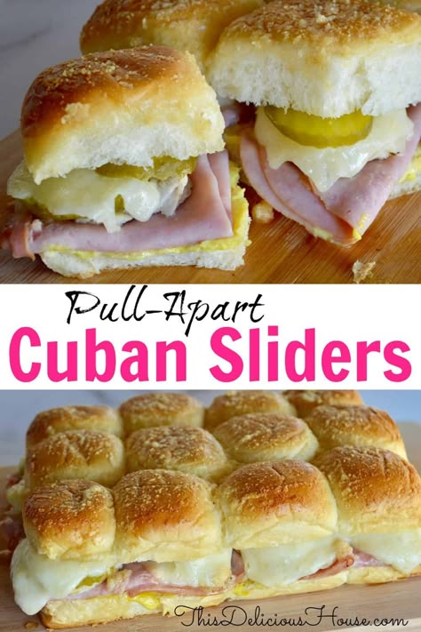 Cuban Sandwich Sliders, Hawaiian Bread Rolls, Sliders Recipes Hawaiian Rolls, Cuban Sliders, Hawaiian Sliders, Cuban Sandwiches, King Hawaiian Rolls, Hawaiian Roll Sliders, Cuban Bread