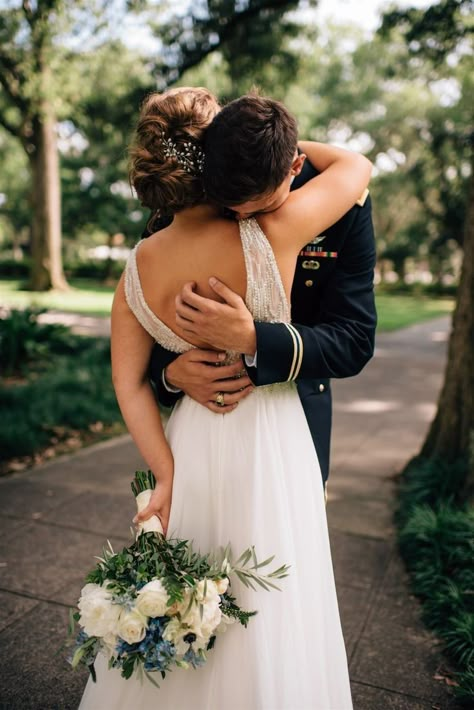 Forsyth Park Savannah Wedding, Raf Wedding, Military Wedding Army, Military Weddings, Army Wedding, Marine Wedding, First Look Photos, Downtown Savannah, Forsyth Park