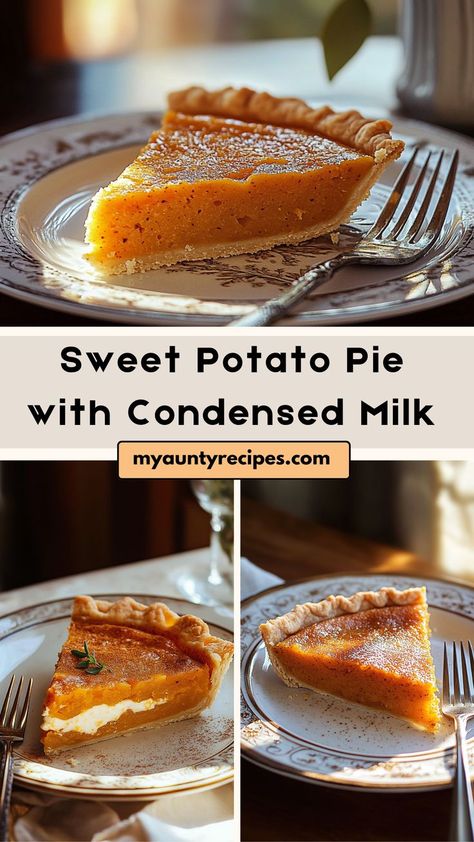 This Sweet Potato Pie with Condensed Milk is a rich and creamy twist on a traditional Southern dessert. The sweet potatoes are blended with condensed milk, warm spices, and a hint of vanilla, creating a silky-smooth pie filling that’s both sweet and comforting. Baked in a flaky pie crust, this dessert is perfect for holiday gatherings or any time you’re craving something sweet and homey. Hawaiian Dream Cake, Pie With Condensed Milk, Sweet Potato Pie Southern, Yummy Sweet Potatoes, Southern Desserts, Avocado Salad Recipes, Flaky Pie Crust, Potato Pie, Sweet Potato Pie