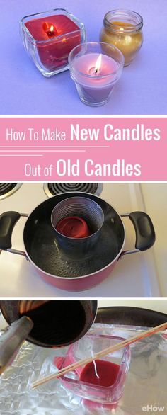 Recycle Old Candles, How To Make A Candle From Old Candles, Diy Wax Melts From Candles, Recycle Candle Wax Ideas, Melting Old Candles Diy, Candles From Old Candles, Diy Candles From Old Candles, Recycling Candles, Recycle Candle Wax