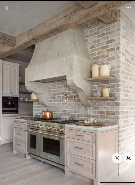 Mountain Kitchen Ideas, Modern Tuscan Home, 2024 Color Palette, Farmhouse Rooms, Kitchens 2021, Farmhouse Kitchen Designs, Modern Tuscan, Rustic Backsplash, Brick Backsplash Kitchen