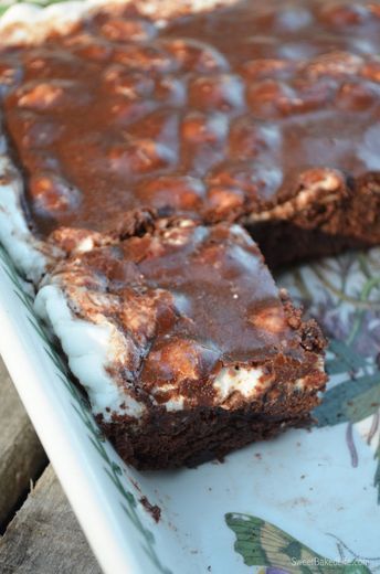 Mississippi Mud Brownies | Sweet Baked Life Mississippi Mud Brownies Easy, Mississippi Mud Brownies With Marshmallow Cream, Brownie Recipes With Boxed Brownies, Mississippi Mud Brownies Duncan Hines, Missippi Mud Brownies, Brownies Fancy, Poke Brownies, Mississippi Mud Bars, Brownies With Marshmallow