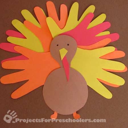 Hand Turkey Craft, Turkey Crafts For Preschool, Projects For Preschoolers, Turkey Handprint Craft, Thanksgiving Arts And Crafts, Fun Thanksgiving Crafts, Turkey Handprint, Mother Bear, November Crafts