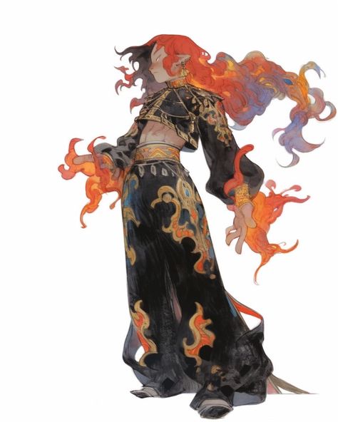 Fire Magic, Rock Punk, Character Design References, Dnd Characters, Art Block, Art Inspiration Drawing, Funky Art, Cartoon Art Styles, Art Reference Poses