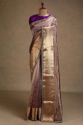 Pure Tissue Crush Sarees with Kanjivaram Borders | siri designers Pure Tissue Silk Saree, Crush Tissue Saree, Siri Designers, Model Blouse, Engagement Hairstyles, Latest Model Blouse Designs, Tissue Saree, Kids Frocks, Blouse Models