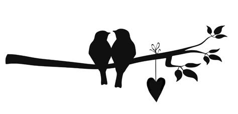 Branch Silhouette, Birds Silhouette, Love Silhouette, Bird Clipart, Sign Image, Bird Graphic, Silhouette Template, Silhouette Painting, Jewellery Design Sketches