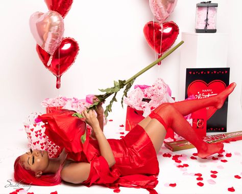 Black girl photoshoot Valentine’s Day photo shoot Diy Vday Photo Shoot, V Day Photo Shoot Picture Ideas, V Day Photo Shoot, Valentine Photo Shoot Ideas, Valentines Day Photoshoot Women Black, Single Valentines Day Photoshoot, Valentine Photo Shoot Couples, Valentine Day Photoshoot Black Women, Valentine Photo Shoot Black Women