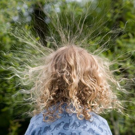 Static Hair, 8th Grade Science, Hair Masks, Electrical Projects, Fair Projects, Science Fair Projects, Static Electricity, Hair Remedies, Static Cling