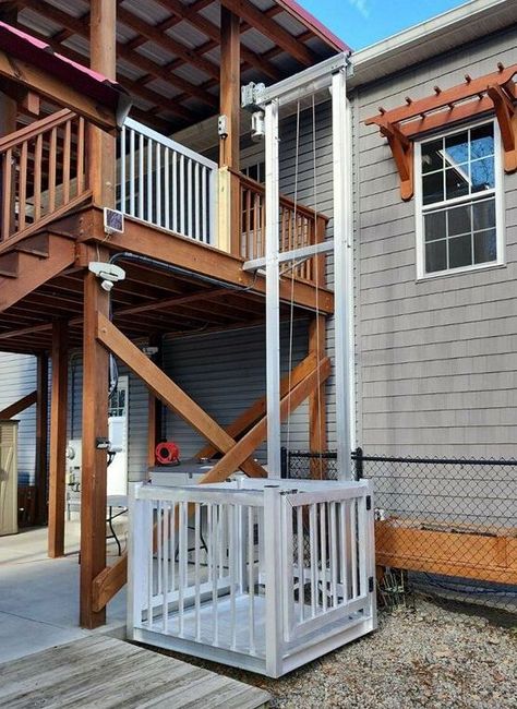 Lift In House, Small Lift In House, Elevator Design, Home Exterior, Barndominium, Tree House, House Exterior, Make It Simple, Home Improvement