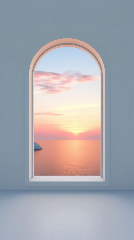 Window with sunset sea view architecture nature sky. AI generated Image by rawpixel. | premium image by rawpixel.com / Lhin Iphone Sunset Wallpaper, Window View Painting, Wallpaper Window, Sunset Architecture, Sunset Window, Background Sunset, Vibe Art, Design Perspective, View Painting