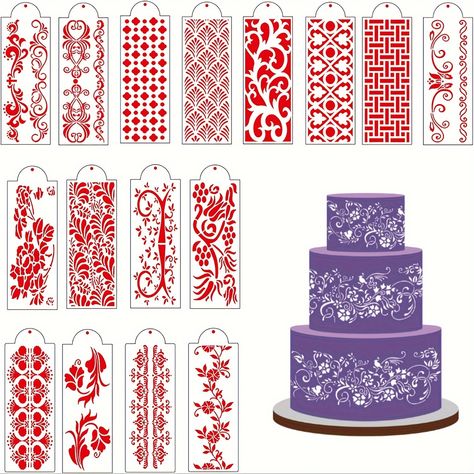 Faster shipping. Better service Lace Stencil, Cake Stencils, Lace Cookies, Cake Borders, Cake Templates, Cake Stencil, Cake Lace, Lace Decor, Craft Wedding