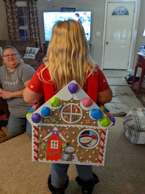 Polar Express Train Cardboard Parade, Polar Express Box Car Ideas, Diy Polar Express Train Cardboard Boxes, Polar Express Train Box Car Ideas, Polar Express Kid, Gingerbread Costume, Cardboard Train, Box Train, Cardboard Gingerbread House