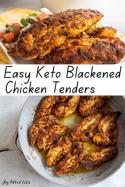 Keto Blackened Chicken, Chicken Breast Recipes Quick, Blackened Chicken Tenders, Tender Recipes, Chicken Tenders Recipe, Chicken Tenderloin Recipes, Chicken Tender, Joy Filled Eats, Blackened Chicken