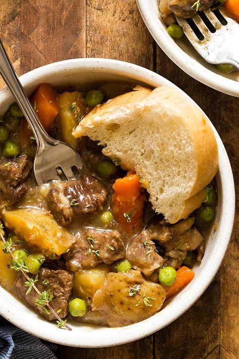 Stovetop Beef Stew For Two (Dinner For Two) - Homemade In The Kitchen Beef Stew For Two, Stew For Two, Stovetop Beef Stew, Beef Stew Stove, Beef Stew Stove Top, Instant Pot Beef Stew, Batch Meals, Veal Stew, Recipe For 1