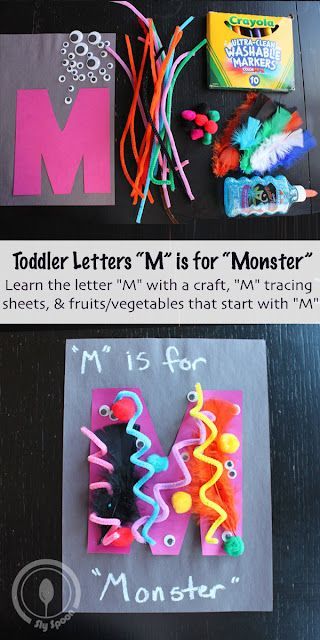 M For Monster Craft, Letter Mm Activities For Preschoolers, M Is For Monster Preschool, Letter M Monster Craft, M Is For Monster Craft, Letter M Crafts For Toddlers, Letter M Preschool Activities, M Crafts For Preschool, M Is For Craft