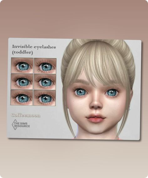 Sims 4 Accessory CC: Invisible Eyelashes  Toddler  By Coffeemoon Sims 4 Cc Kids Eyelashes, Sims 4 Cc Toddler Eyelashes, Sims 4 Child Eyelashes, Sims 4 Toddler Eyelashes, Toddler Eyelashes Sims 4 Cc, Sims 4 Cc Download, Play Sims 4, Sims Packs, Sims 4 Children