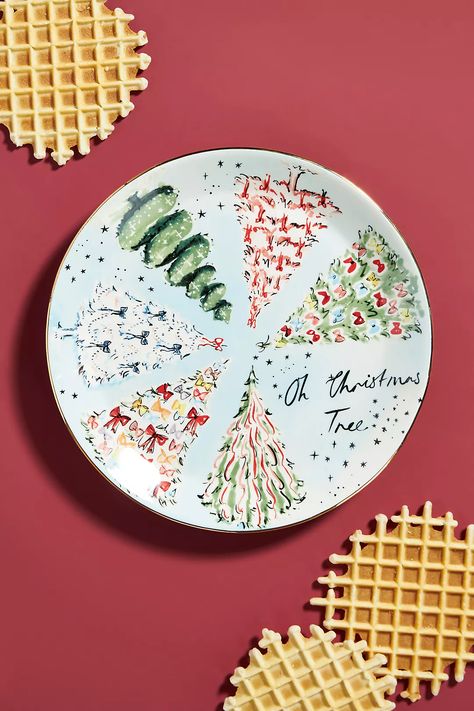 https://s7d5.scene7.com/is/image/Anthropologie/63704241_060_b?$a15-pdp-detail-shot$&fit=constrain&fmt=webp&qlt=80&wid=1080 Tree Dessert, Christmas Tree Desserts, Anthropologie Christmas, Oh Christmas Tree, Bhldn Weddings, Christmas Tree Design, Colorful Christmas Tree, Beautiful Plates, Dinner Plate Sets