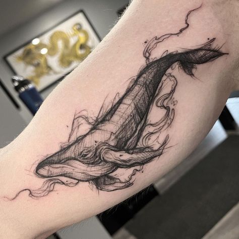 Tristyn Dabrowski on Instagram: “| Perseverance | . . . . . #whale #whaletattoo #sketch #sketchtattoo #spitefulharetattoos #tattoo #tattoos #unique #blackwork #humpbackwhale” Whale Shark Tattoo, Nature Tattoo Ideas, Sketch Style Tattoos, Tattoos Unique, Whale Tattoos, Nature Tattoo, Clever Tattoos, Ocean Tattoos, Shark Tattoos