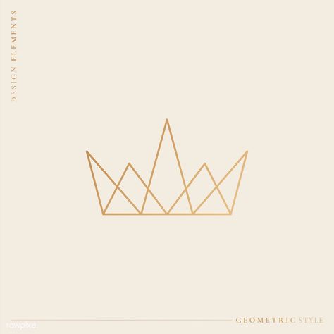 Geometric Crown Tattoo, Queen Crown Illustration, Crown Sketch, Geometric Crown, Origami Crown, Small Crown Tattoo, Crown Illustration, Diamond Graphic, Crown Drawing