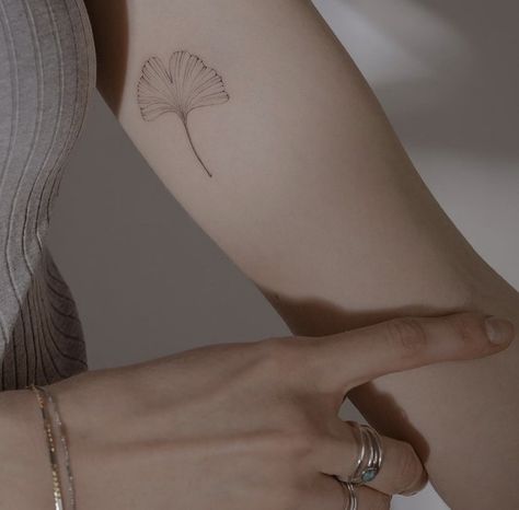 Ginko Leaves Tattoos, Gingko Leaves Tattoo, Ginkgo Tattoo, Ginkgo Leaf Tattoo, Monstera Tattoo, Japan Moodboard, Brown Tattoo Ink, Birthday Tattoo, Women Tattoos