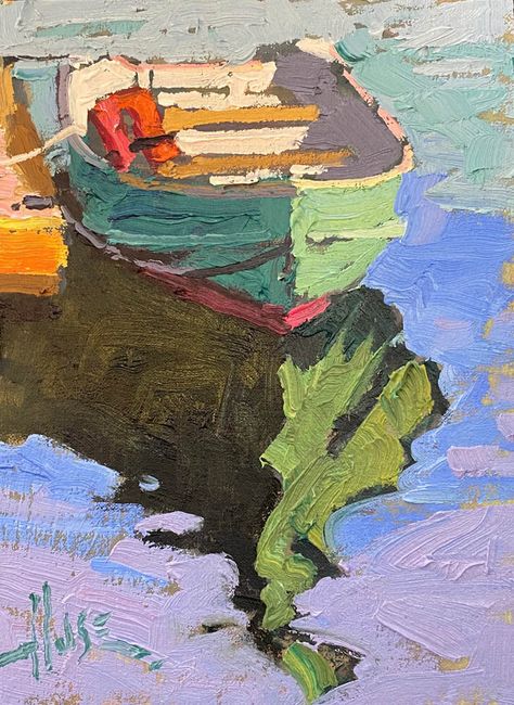 Pause & Paint Along Videos — PAINT LIKE A PRO Landscape Boat Paintings, Abstract Boat Painting Acrylics, Sailboat Painting Acrylic Abstract, Boat Painting Abstract, Boat Painting Acrylic, Boat In Water Painting, Impressionist Sailboat Paintings, Laundry Art, Boat Paint