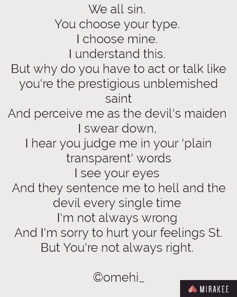 All Sins, Don't Judge Me, Judge Me, Don't Judge, Life Advice, Choose Me, You And I, Like You, Writing