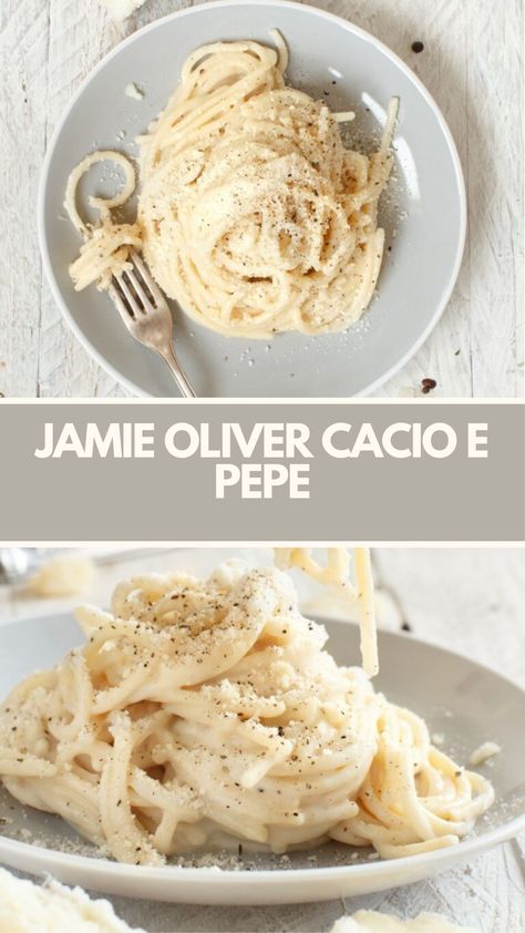 Jamie Oliver Cacio e Pepe is made with pici dough, unsalted butter, Parmesan cheese, freshly ground black pepper, and salt. This simple and delicious Jamie Oliver recipe creates a perfect Italian dinner that takes about 20 minutes to prepare and can serve up to 4 people. Jamie Oliver Pasta Recipes, Jamie Oliver Cooking For Less Recipes, Jamie Oliver Recipes 15 Minute Meals, Jamie Oliver Christmas Recipes, Jamie Oliver Christmas, Jamie Oliver 5 Ingredients, Jamie Oliver Recipes, 15 Minute Meals, Italian Dinner