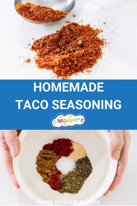 Homemade taco seasoning that takes less than 3 minutes to make. Use it for tacos, burgers, soups, and more! Taco Seasoning Homemade, Best Homemade Taco Seasoning, Baked Banana Chips, Easy Taco Seasoning Recipe, Banana Chips Recipe, Taco Seasoning Mix Recipe, Recipes With Velveeta Cheese, Homemade Velveeta, Low Carb Taco Seasoning