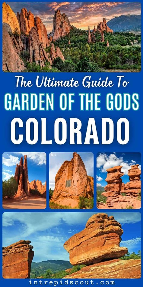 How to Visit Garden of the Gods Garden Of The Gods Colorado Pictures, Colorado Pictures, Garden Of The Gods Colorado, Balanced Rock, Denver International Airport, Garden Of The Gods, Visit Usa, Scenic Roads, Entrance Sign