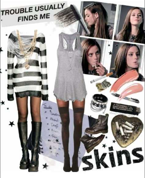 Effy From Skins Outfits, Effie Outfits Skins, Effy Stonem Costume, Effie Stonem Outfits, Effy Stonem Outfit Inspired, Effie Outfits, Effy Stonem Outfit Ideas, Effy Stonem Outfit Style, Effy Stonem Aesthetic Clothes