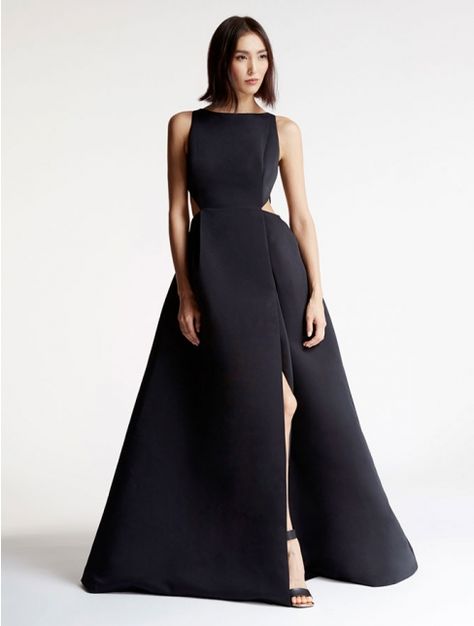 Structured Gown, Halston Dress, Gowns Black, Halston Heritage Dress, Black Ball Gown, Cutout Gown, White Ball Gowns, Special Occasion Gowns, A Line Evening Dress