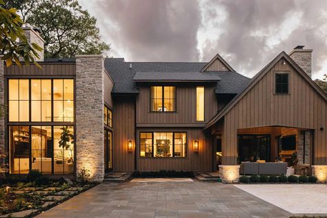 Step inside this home with drool worthy interiors in the Chicago suburbs Zinc Extension, Whipstaff Manor, Tongue And Groove Siding, Frame Addition, Flagstaff House, Home Designs Exterior, Lots Of Windows, Chicago Suburbs, Beautiful Home Designs